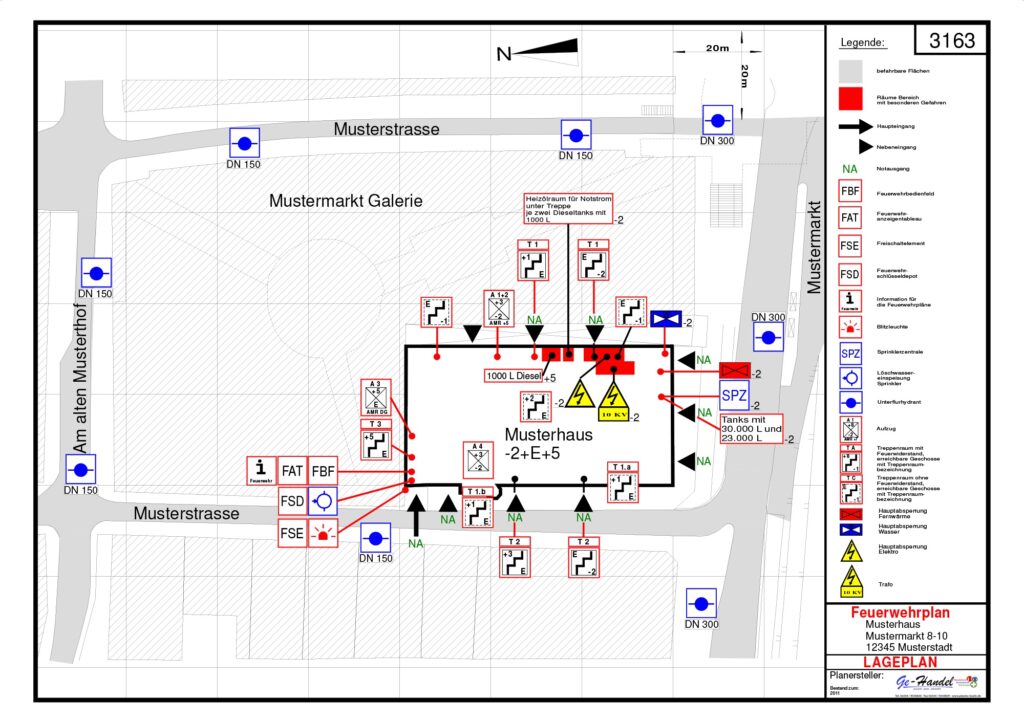 Beispiel eines möglichen Lageplans